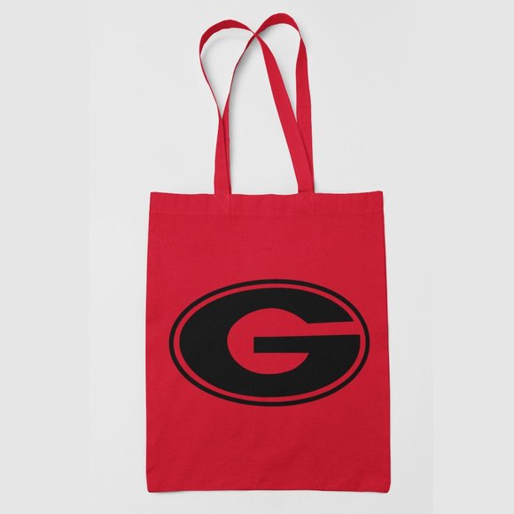 NEW Georgia Bulldogs G Logo Canvas Medium Tote Bag RED - Picture 1 of 2